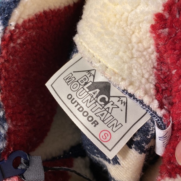 Rare black mountain American flag Sherpa jacket - Picture 6 of 13